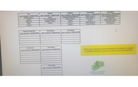 Futsal District Seniors Qualification 2ème tour !
